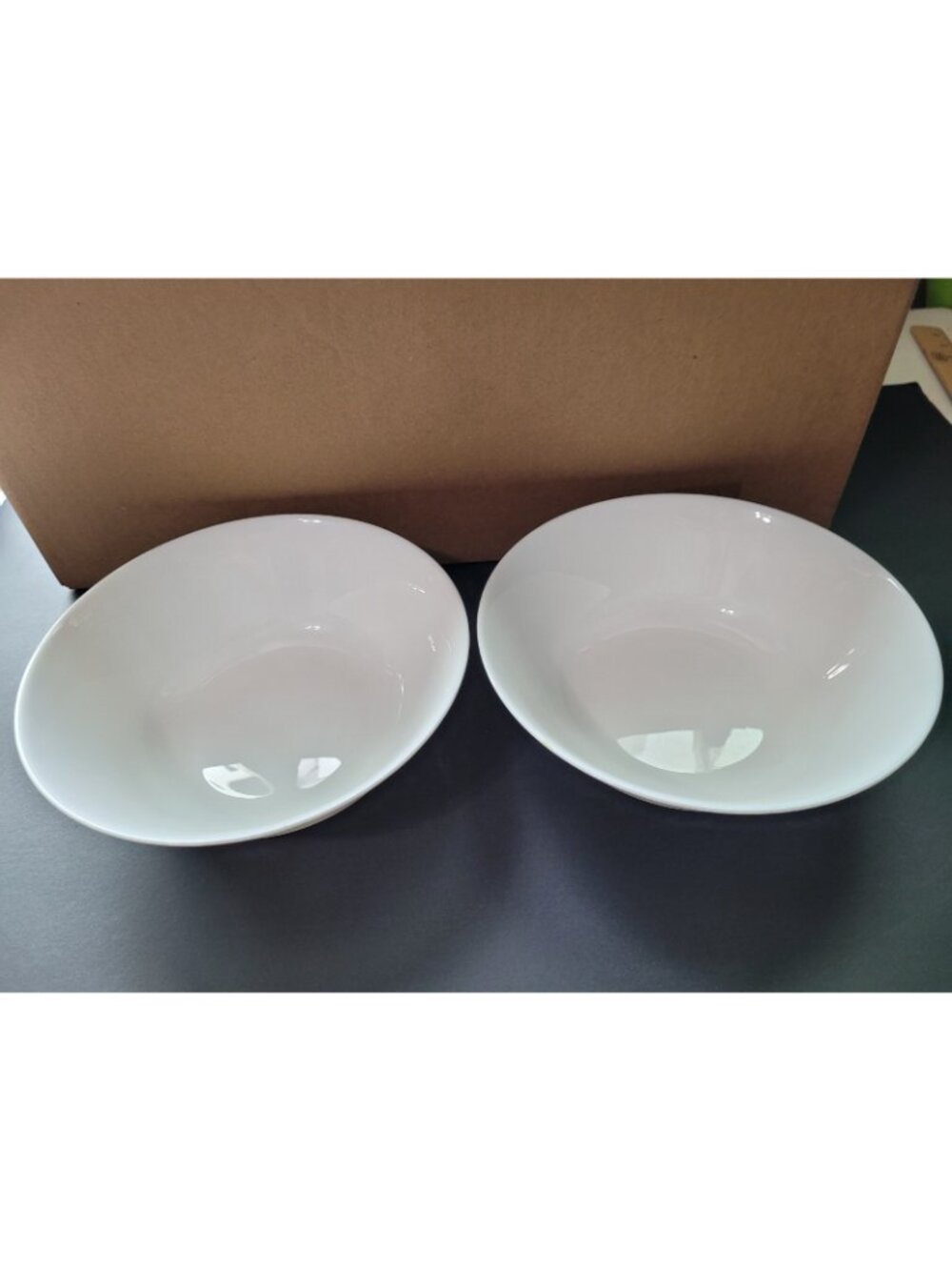 Porcelain Serving Bowl Vintage 8.5" Made In France White Set of 2 - Picture 3 of 8